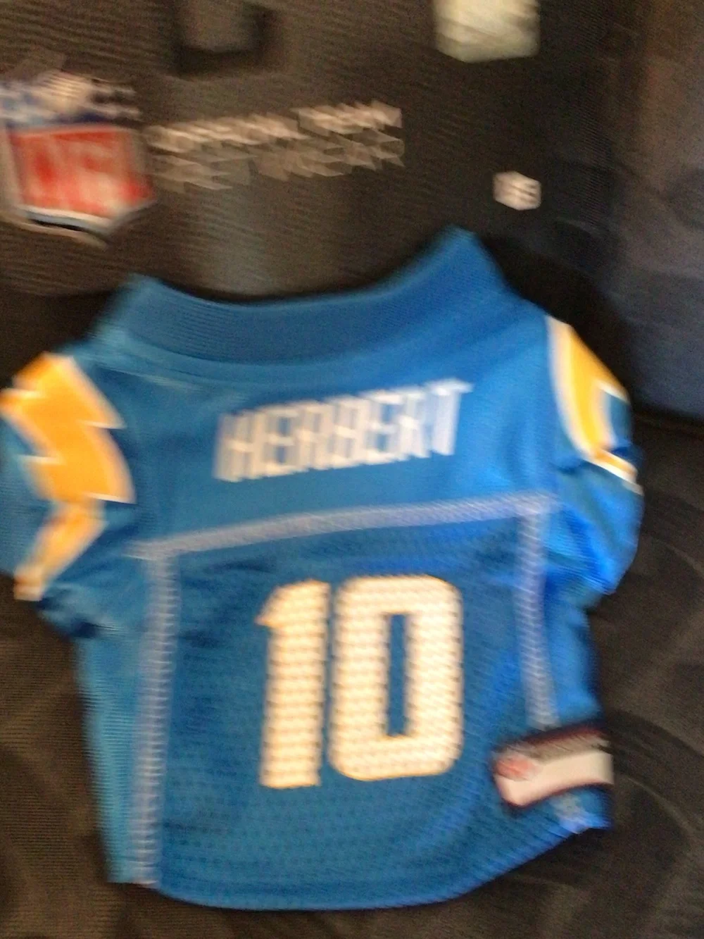 NFL Chargers Royal Blue Pet Jersey Herbert Football Sport Fans